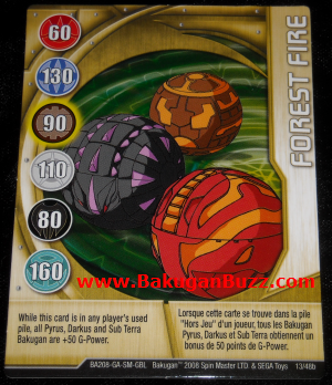 Forest Fire 13 48b Bakugan 1 48b Card Set